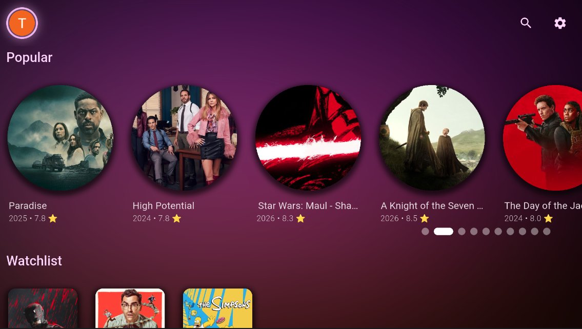 Bitflinger TV Home Screen - Purple