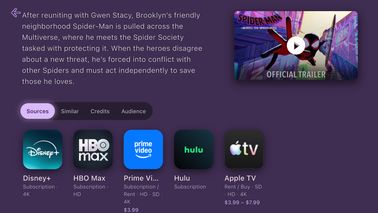 Launch any streaming service in one tap